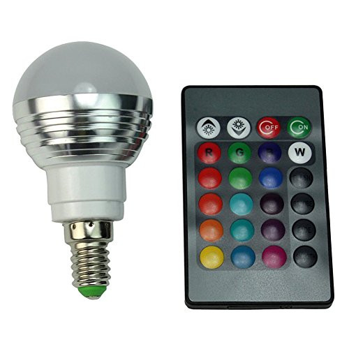 Tiamu LED Bulb plus Remote Control Color Changing Light, E14 3W RGB Bulb LED Bulb, LED Bulb with Magic Remote Control
