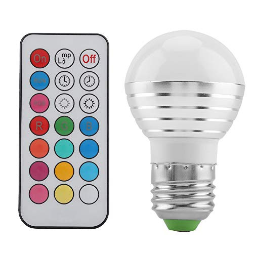 Light Bulb- LED Light Bulb 3W E27 Socket RGBW LED 16 Multi-Color Changing Light Bulb Lamp with Remote Controller