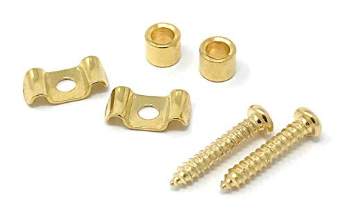 Vintage Forge Gold Vintage String Tree Retainer Guide (Set of 2) for Fender Stratocaster Strat Guitar SRT60-GLD