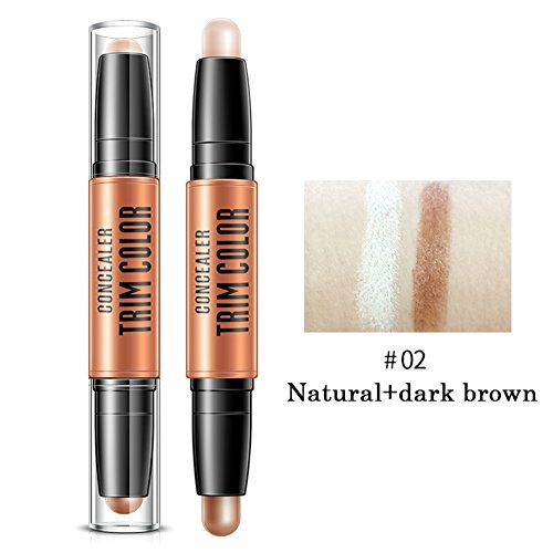 SUNSENT 2 in 1 Double-ended Contour Stick Highlighter Contouring Bronzer 3D Pen Face Makeup Concealing Blemish Stick 1PC