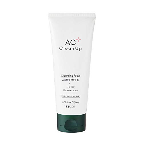 ETUDE HOUSE AC Clean Up Daily Cleansing Foam 150ml (Renewal)   Amino Acid Base Gentle Foaming Cleanser Treatment for Acne Prone Skin   PH Balancing   Korean Face Wash Skin Care