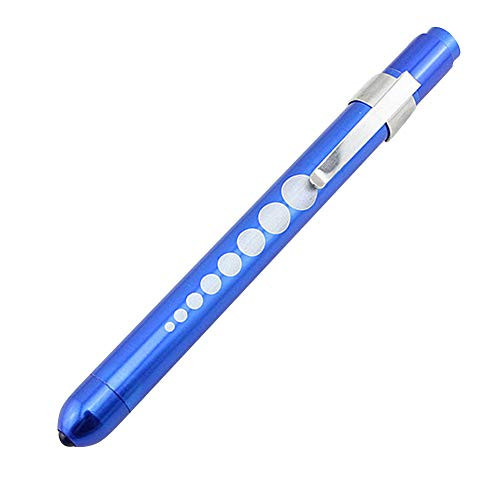 Baost 1Pc Aluminium Alloy Nurse Penlight with Pupil Gauge, First Aid Nurse Doctor LED Medical Pen Lights Flashlight Torch Lamp Penlight for Nursing Students Doctors Blue