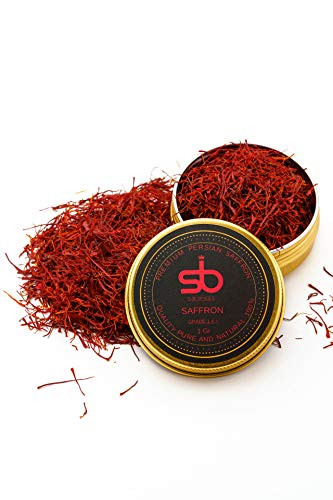 SB SPICES Saffron Threads - 1 Gram Red Thread In A Tin - Aromatic Saffron for Tea, Rice, Paella, Golden Milk, and More - Pure Saffron Spice - Free E-Book of Saffron Spice Recipes Included