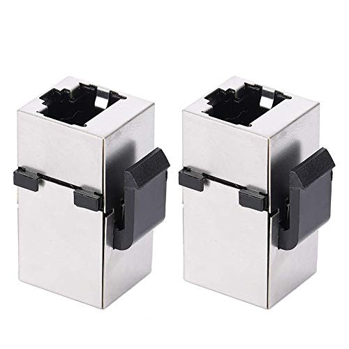 2Pcs RJ45 Module, Shield Cat6 Straight Through Wire Network Cable Information Connector Cat6 RJ45 Inline Coupler Keystone Jack