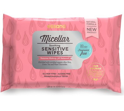 Essano Gentle Facial Cleansing Micellar Wipes, 20 sheets