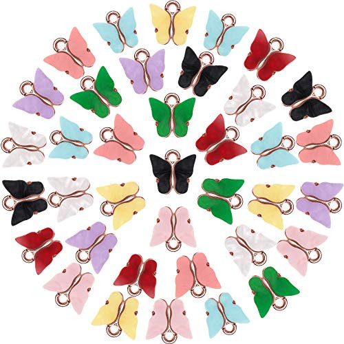 36 Pieces Butterfly Charms Acrylic Butterfly Pendant Colorful Butterfly Shape Charms for Earrings Bracelets Necklace DIY Jewelry Pendant Making (Rose Gold) 36 Pieces Butterfly Charms Acrylic Butterfly Pendant Colorful Butterfly Shape Charms for Earrings Bracelets Necklace DIY Jewelry Pendant Making (Rose Gold)