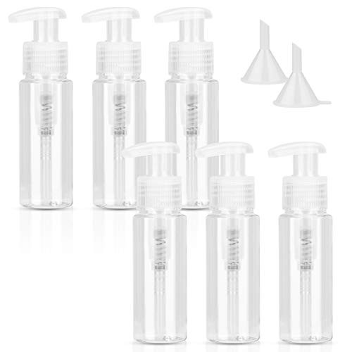 Foaming Soap Dispensers, 6PCS 60ml Empty Refillable Travel Dispenser Bottle Foaming Hand Soap Pump Bottle Makeup Facial Cleanser Hand Soap Liquid Foaming Containers (50ml,clear)