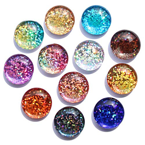 Cosylove 12pcs Automatic Gradient Color Refrigerator Magnets, Crystal Glass Fridge Magnet,Fridge Magnets For Home Office Cabinets, Whiteboards, Photos,Party Beautiful Decorative Magnets Gift