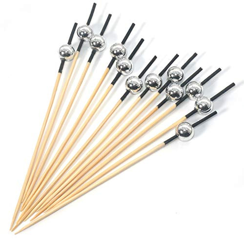 PuTwo Silver Pearl Toothpicks 100 Counts Appetizer Toothpicks 4.7 Inch Decorative Toothpicks for Appetizers Wooden Cocktail Toothpicks for Drinks Party Picks for Cocktail Party - Pearl Toothpicks PuTwo Silver Pearl Toothpicks 100 Counts Appetizer Toothpicks 4.7 Inch Decorative Toothpicks for Appetizers Wooden Cocktail Toothpicks for Drinks Party Picks for Cocktail Party - Pearl Toothpicks