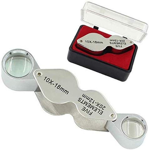 Pocket Jewelry Loupes Magnifying Glass Jewelers Loop Eye Magnifying Glass 10X 20X Magnifier Glasses 2 Lens Jewelry Magnifier Eye Loupe Magnifier Reading Gems Coin Magnifier Watch Repair Tool Kit Pocket Jewelry Loupes Magnifying Glass Jewelers Loop Eye Magnifying Glass 10X 20X Magnifier Glasses 2 Lens Jewelry Magnifier Eye Loupe Magnifier Reading Gems Coin Magnifier Watch Repair Tool Kit