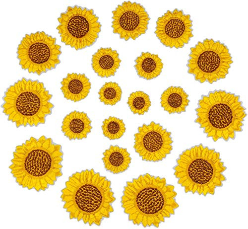 Butie Patches Sunflower Embroidery Patches Iron and Sew On Applique Badge for Clothes Jeans Jacket Hat Dress DIY Accessories 21pcs(RF-58) Butie Patches Sunflower Embroidery Patches Iron and Sew On Applique Badge for Clothes Jeans Jacket Hat Dress DIY Accessories 21pcs(RF-58)