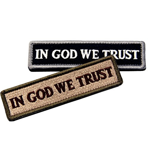 Bundle 2 Pieces - EmbTao in GOD We Trust Embroidered Tactical Morale Fastener Hook and Loop Patch