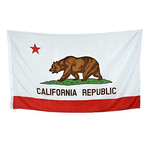 LJX California Republic State Flag United States Military Banner Polyester 3x5 Foot Flags Vivid Color and UV Fade Resistant Flag