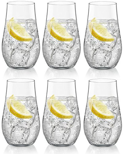 Bormioli Rocco Inalto Arte Long Drink Glass, 15 oz., Set of 6, Clear