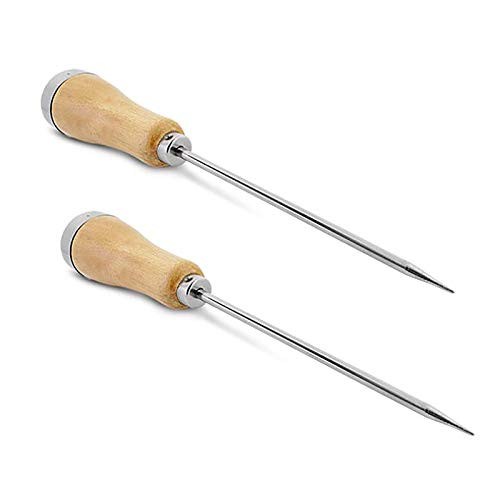 Ice Pick with Wooden Handle Stainless Steel Ice Awl 8.46 inch Ice Chipper Kitchen Restaurant Bar Gadgets 2 Pack