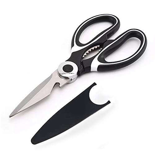 LadyNaNa Stainless Steel Kitchen Scissors Multifunctional scissors Household scissors Household shears Kitchen Scissors stainless steel for vegetables, herbs bone chicken meat kitchen shears black