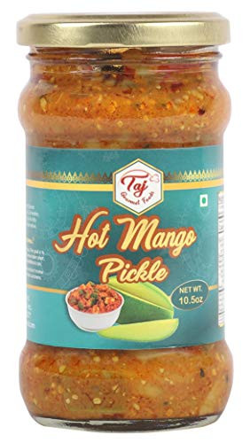 TAJ Gourmet Hot Mango Pickle, (Spicy Mango Achar), 300g (10.5oz)