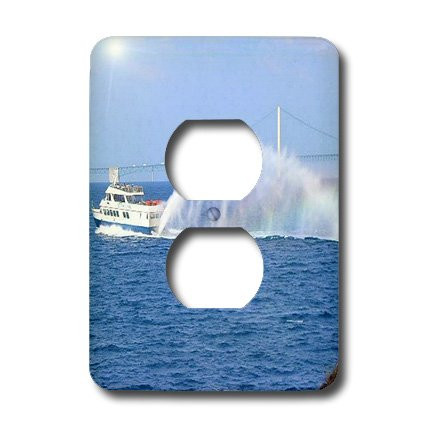 3dRose lsp_6273_6 Ferry To Mackinac Island Michigan 2 Plug Outlet Cover Multicolor