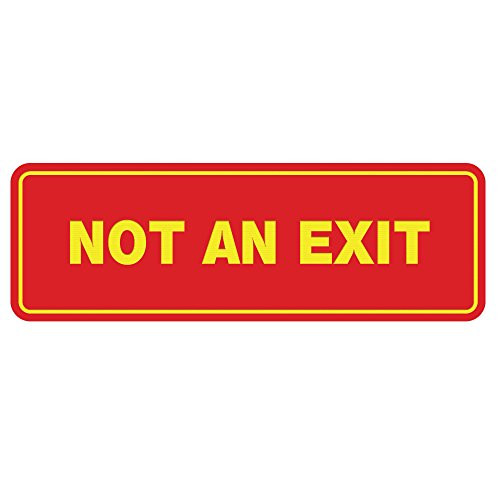 Standard NOT an EXIT Door/Wall Sign - Red/Yellow - Small
