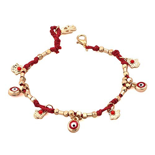 Moonlight Collections Protection Turkish Eye Bracelet Red Evil Eye Bracelet for Protection Kabbalah Red String Bracelet Hamsa Hand