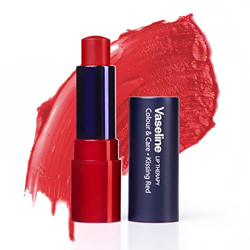 Vaseline Lip Therapy Color  and  Care   Tinted Lip Balm   Lip Moisturizer   Kissing Red, 4.2g