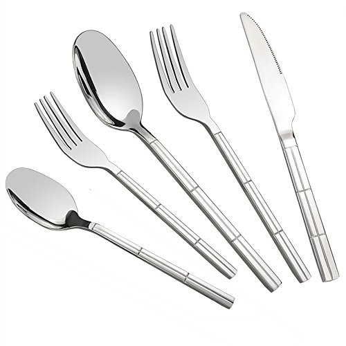 Lesbin Stainless Steel Flatware Silverware Set, 30-Piece, Service for 6