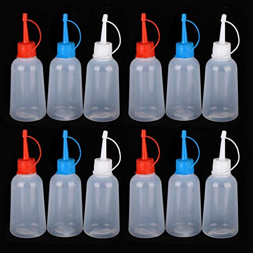 NUOMI 12 Pcs Applicator Bottles with Caps Empty Plastic Squeeze Bottles Translucent Glue Bottles for Crafts, Art, Painting, 100 ML