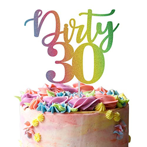 Colorful Glitter Dirty 30 Cake Topper- Thirty Birthday Party Decor,30th Anniversary and Birthday Party Decorations. Colorful Glitter Dirty 30 Cake Topper- Thirty Birthday Party Decor,30th Anniversary and Birthday Party Decorations.