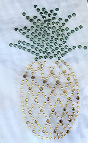 ETDesign E07578 Rhinestone/Stud Fruit Pineapple Iron On Hot Fix Transfer Patch -2.5 inch by 4.25 inch