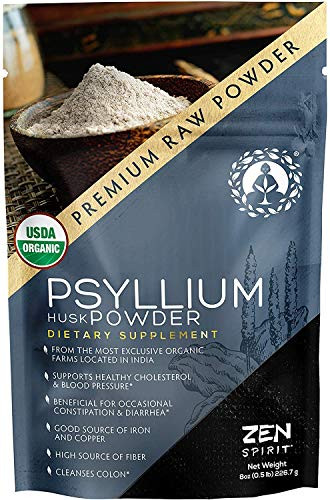 Organic Psyllium Husk Powder, Perfect for Keto Baking Flour  and  Cooking - Non-GMO Dietary Fiber (8oz)