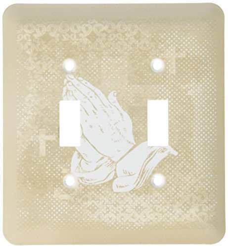3dRose lsp_180929_2"Praying Hands With Crosses, Sepia And White" Double Toggle Switch Multicolor
