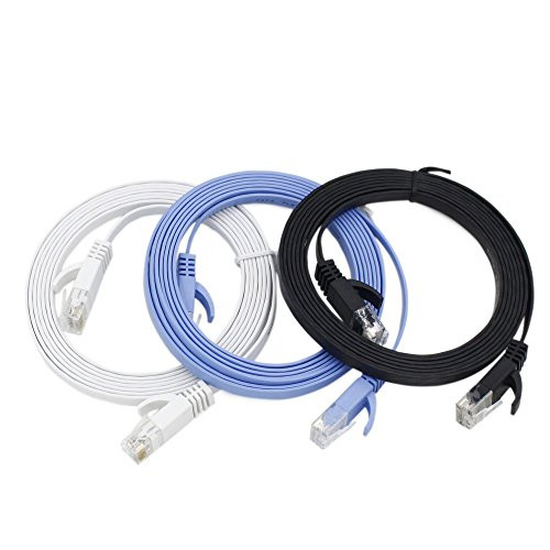 3X 2M 6.5ft CAT6 RJ45 Ethernet Network LAN Cable Flat UTP Patch Router DSL Cable