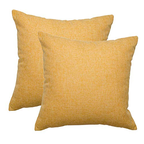 ZWJD Throw Pillow Covers 18x18 Decorative Pillow Cover Set of 2 Cotton Linen Square Solid Pillow Case Cushion for Indoor Outdoor Couch Sofa Chair Bed Car