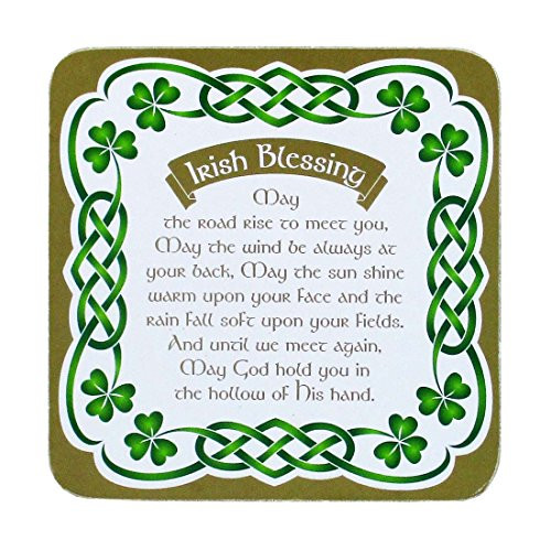 Royal Tara Irish Celtic Coaster with an Irish Blessing and Shamrock Design