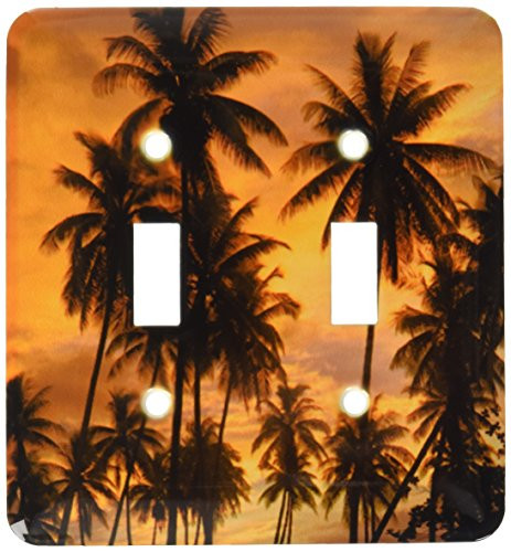 3dRose LLC lsp_85074_2 Sunset with Palm Trees, Moorea, French Polynesia Oc13 Dpb0312 Douglas Peebles Double Toggle Switch