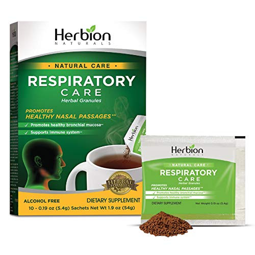Herbion Naturals Respiratory Care Herbal Granules  10 Ct for The Whole Family  Promotes Healthy Nasal Passages  and  Respiratory Function - Relieves Cold and Flu Symptoms  Supports Immune System