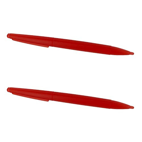 Assecure 2 x pro large big semi transparent red stylus pen for Nintendo DS Li.