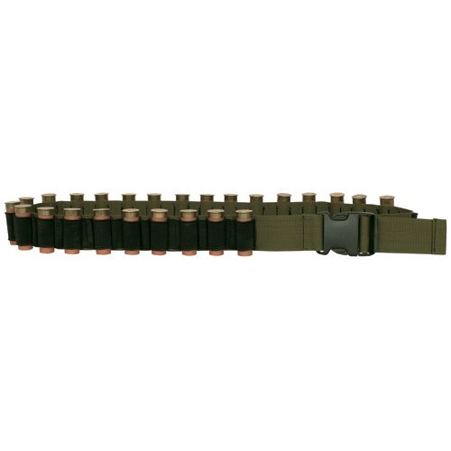 Fox Outdoor Products Military Shotgun Canvas Shell Bandolier Belt, Olive Drab