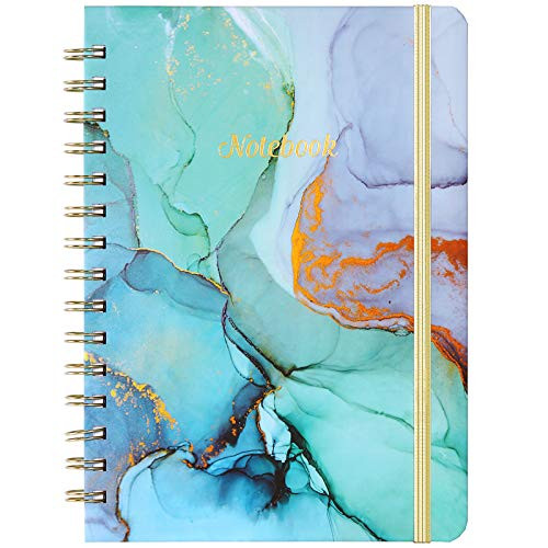 Ruled Notebook/Journal - Lined Journal with Back Pocket and Hardcover, College Ruled Spiral Notebook/Journal, 8.4 inch x 6.3 inch, Thick Paper, Strong Twin-Wire Binding , Perfect for School, Office  and  Home