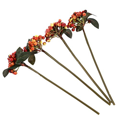 NUOBESTY 4Pcs Artificial Berry Picks Christmas Berries Stems Flower Arrangement Bouquet Floral Branches Christmas Tree Wreath Decorations NUOBESTY 4Pcs Artificial Berry Picks Christmas Berries Stems Flower Arrangement Bouquet Floral Branches Christmas Tree Wreath Decorations