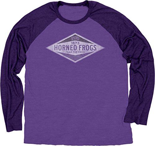 NCAA TCU Horned Frogs Ring Spun Long Sleeve Raglan Tee, XX-Large, Purple
