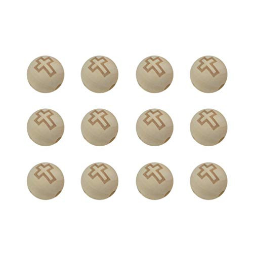 Exceart 20Pcs Natural Wood Beads Round Ball Wooden Loose Beads Unfinished Wood Spacer Beads for Projects and Crafts (Cross) Exceart 20Pcs Natural Wood Beads Round Ball Wooden Loose Beads Unfinished Wood Spacer Beads for Projects and Crafts (Cross)