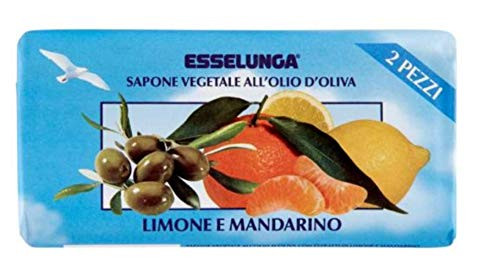 Esselunga Vegetable Soap with Olive Oils Lemon and Tangerine 2 x 100g
