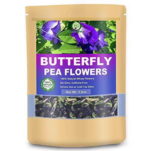 Dried Butterly Pea Flower Tea, 100percent Dried Blue Butterfly Pea Flowers Herb (Butterfly Pea Flower, 2.0 oz)