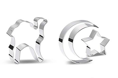 3 Pieces Cookie Cutter Set - Camel Moon and Star Stainless Steel