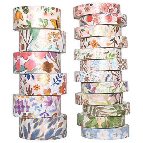 18 Rolls Thin Washi Tape Set,Vintage Pattern Foil Gold Decorative Masking Tapes for DIY,Craft,Scrapbooking,Bullet Journal,Gift Wrapping 18 Rolls Thin Washi Tape Set,Vintage Pattern Foil Gold Decorative Masking Tapes for DIY,Craft,Scrapbooking,Bullet Journal,Gift Wrapping