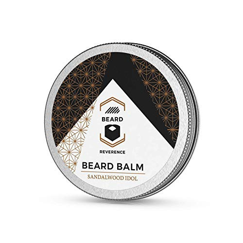 Sandalwood Beard Balm enhanced with Tea Tree  and  Argan  and  Jojoba Oils  All Natural Sandalwood Scent Beard Butter - Shape, Style, Soften  and  Condition Beards and Mustaches