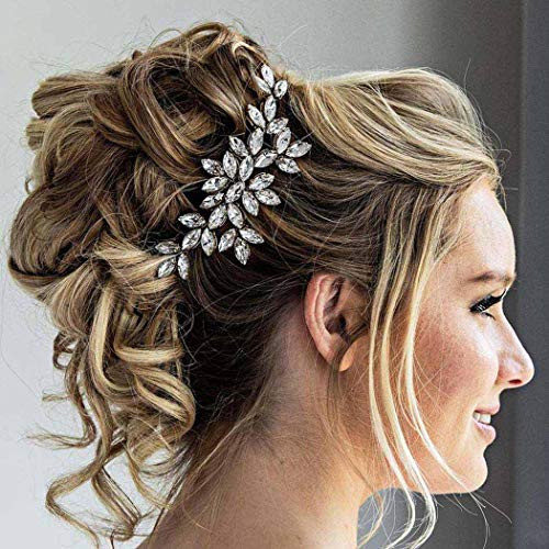 Earent Bride Wedding Hair Comb Crystal Hair Piece Hair Accessories With Rhinestone Bridal Side Combs for Women and Girls Earent Bride Wedding Hair Comb Crystal Hair Piece Hair Accessories With Rhinestone Bridal Side Combs for Women and Girls