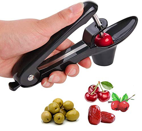 Cherry and Olive Pitter Tool, Portable Olive and Cherry Pitter Remover, Multi-Function Fruit Corer and Pitter Remover, Portable Cherry Pitter kitchen aid with Space-Saving Lock Design