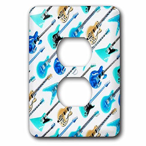 3dRose lsp_60546_6 Rock and Metal Guitars  2 Plug Outlet Cover
